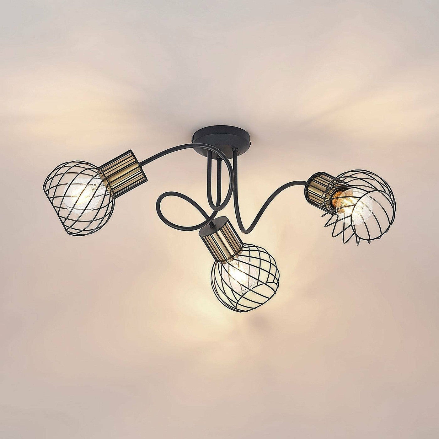 Lindby Cornel lubinis šviestuvas, narveliai, trys šviestuvai