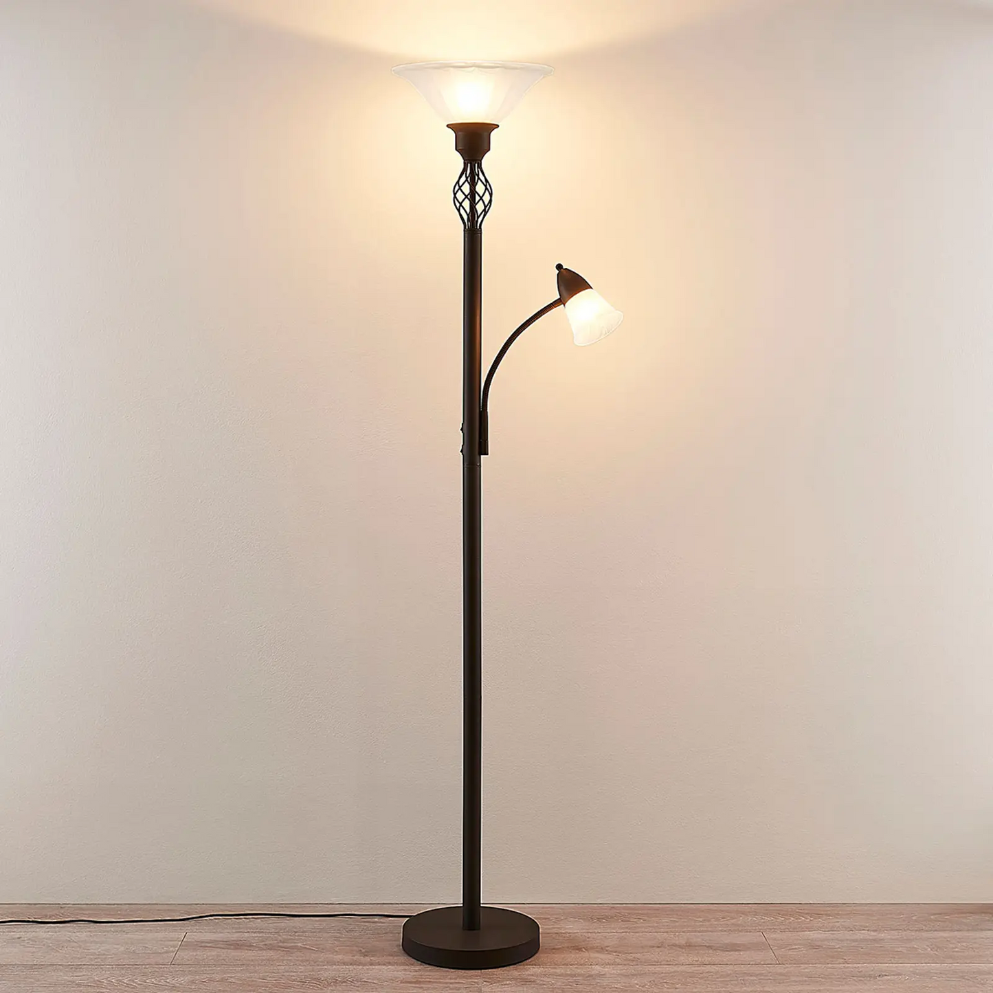 Dunja LED aukštyn šviestuvas su skaitymo lempa