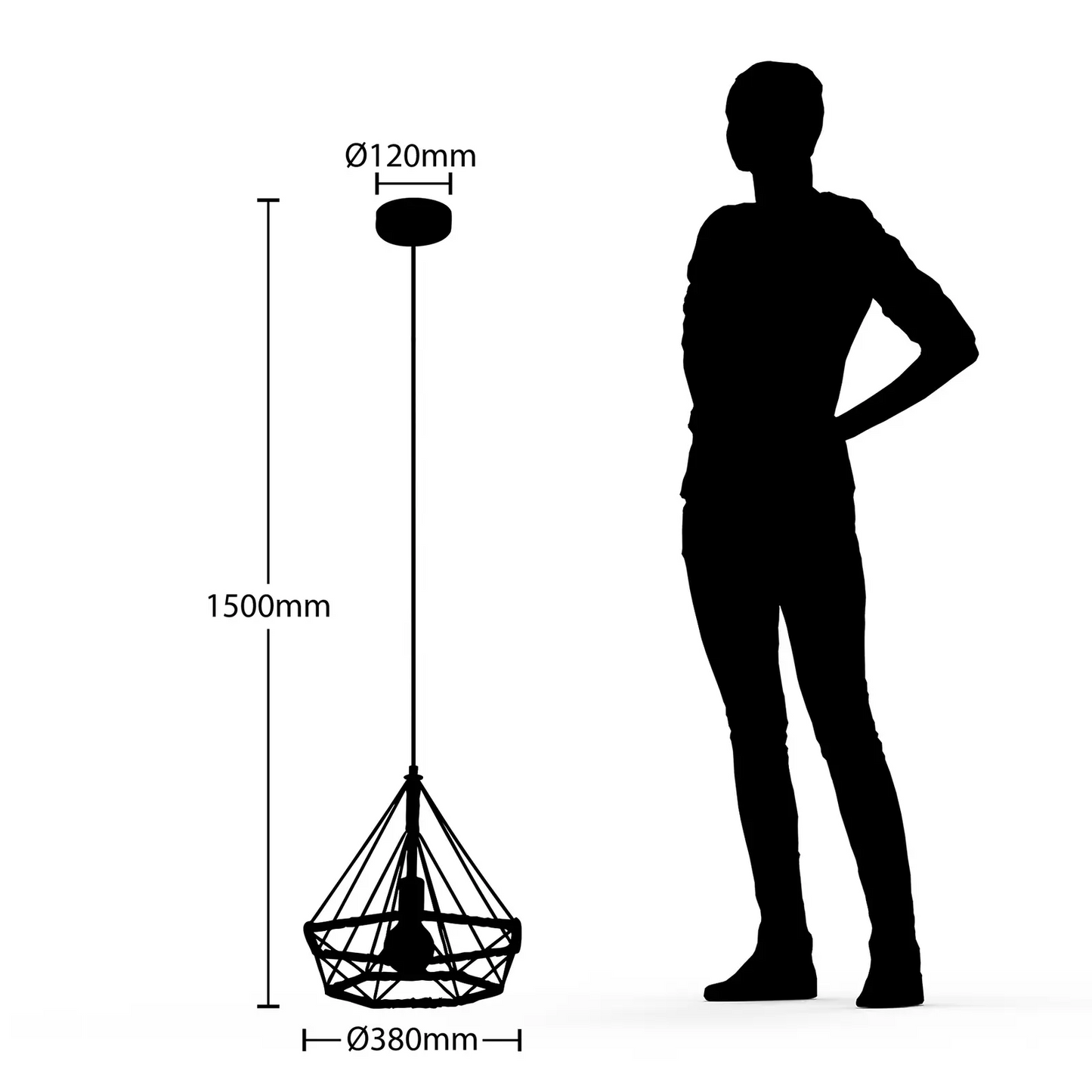 Lindby Elini narvelio efekto pakabinamas šviestuvas, kanapinė virvė