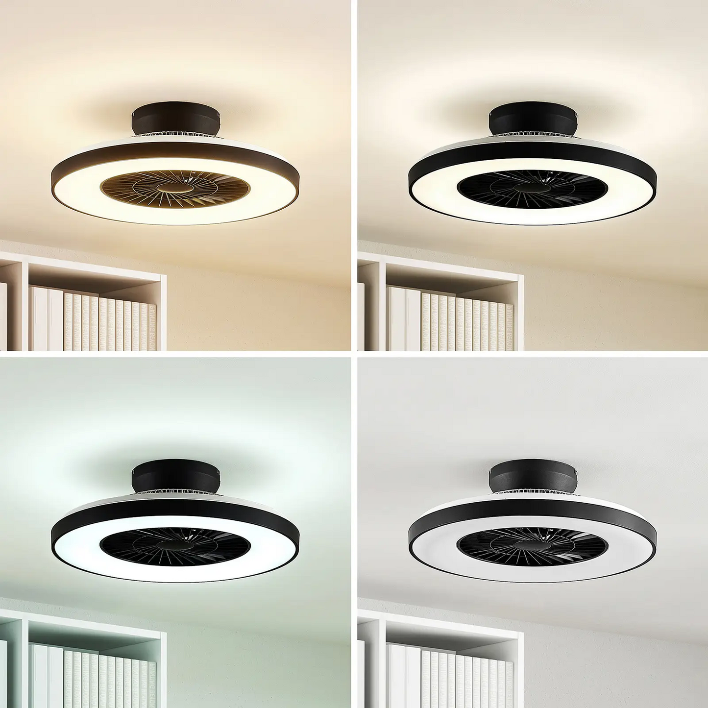 Starluna Orligo LED lubų ventiliatorius, matinė juoda