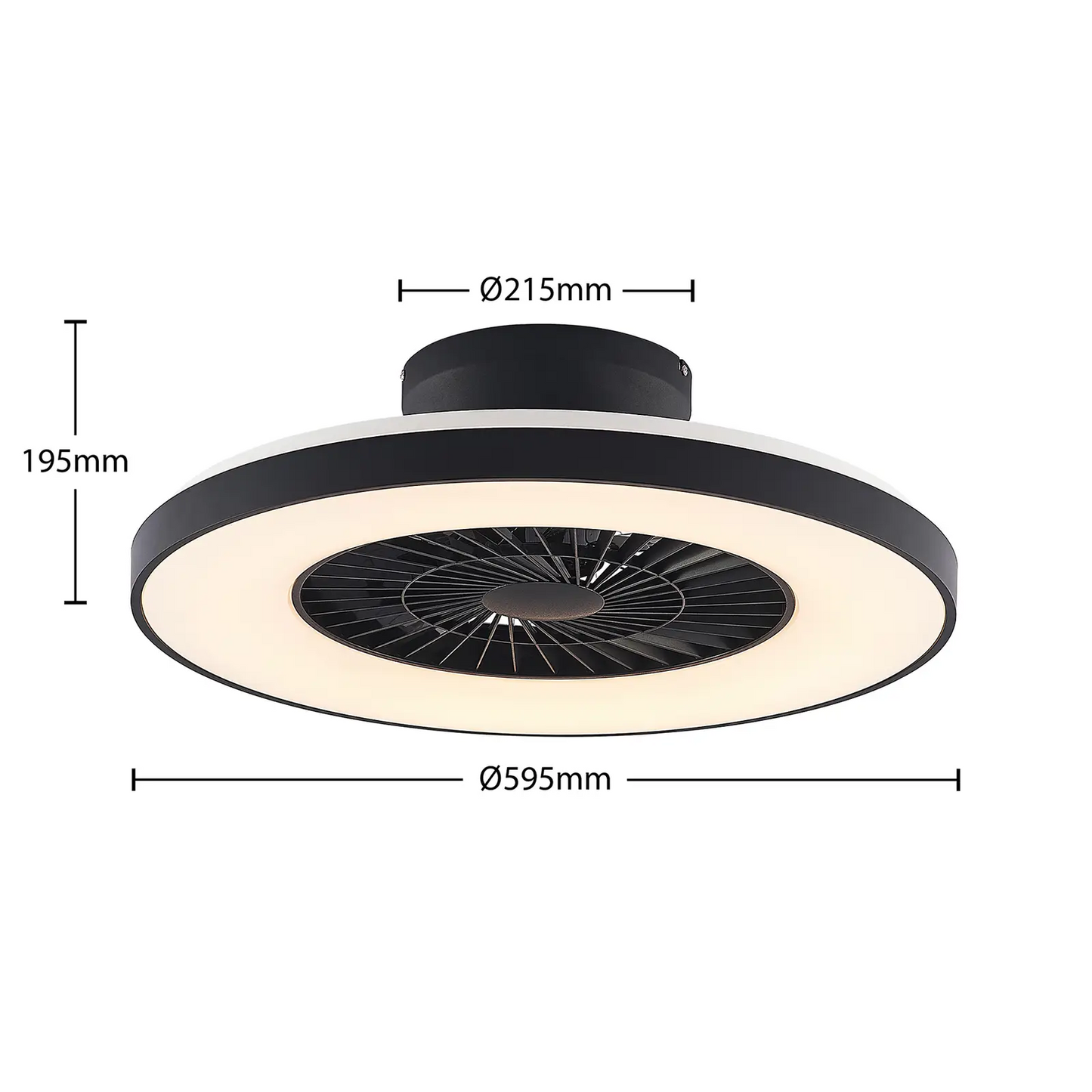 Starluna Orligo LED lubų ventiliatorius, matinė juoda