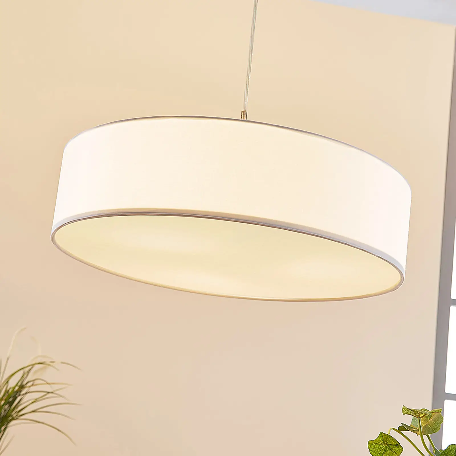 Sebatin pakabinamas šviestuvas su E27 LED, 50 cm, baltas