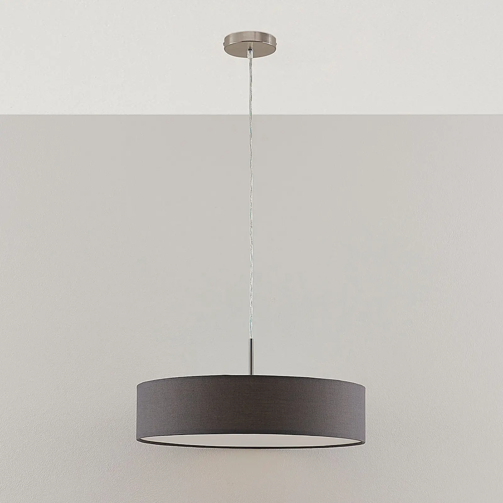 Sebatin pakabinamas šviestuvas su E27 LED, 50 cm, pilkas