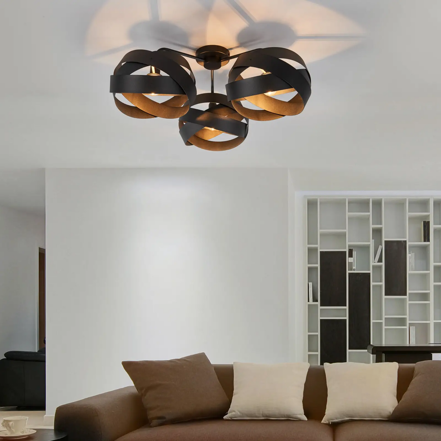 Tornado lubinis šviestuvas, juodas, trijų lempučių