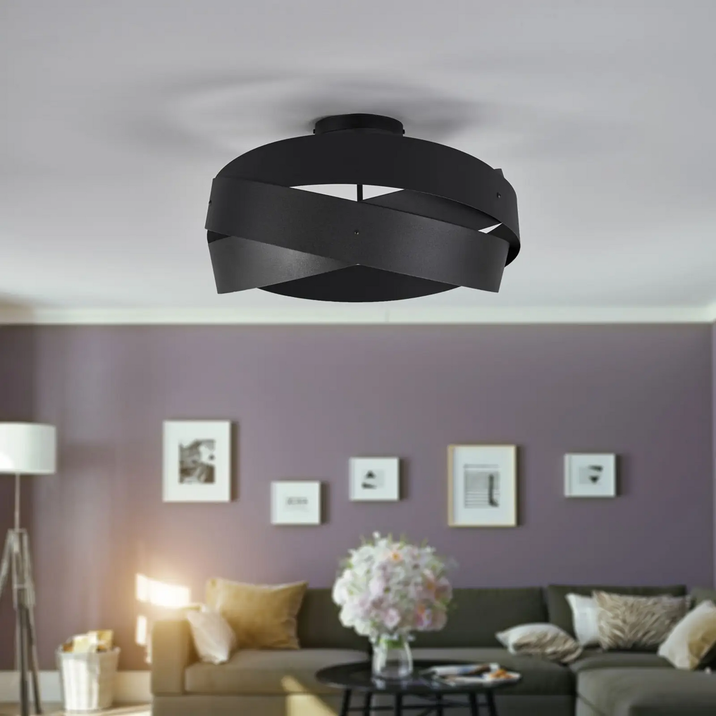 Lubinis šviestuvas Tornádo, juodas