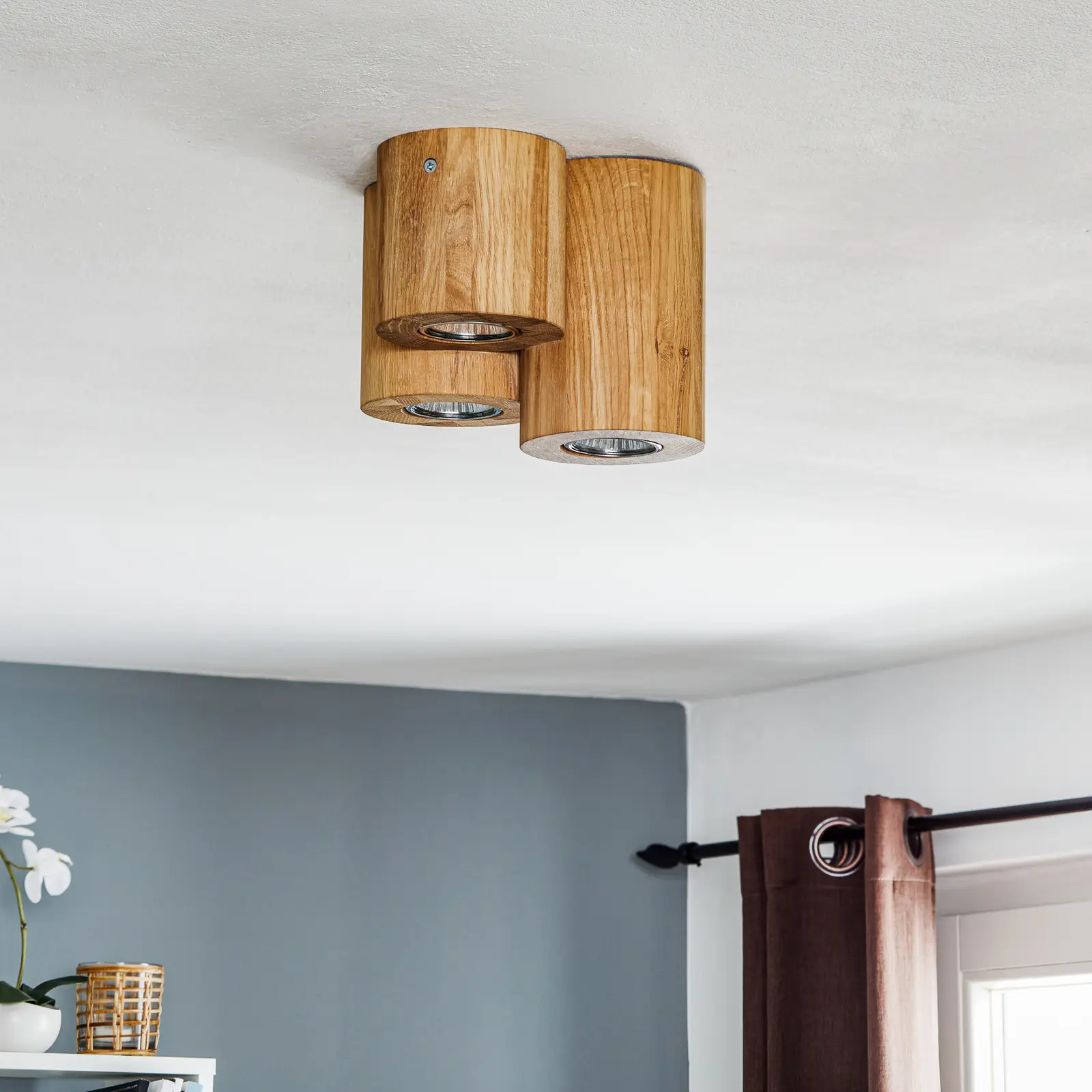 Lubinis šviestuvas Wooddream 3 lempučių ąžuolinis, apvalus