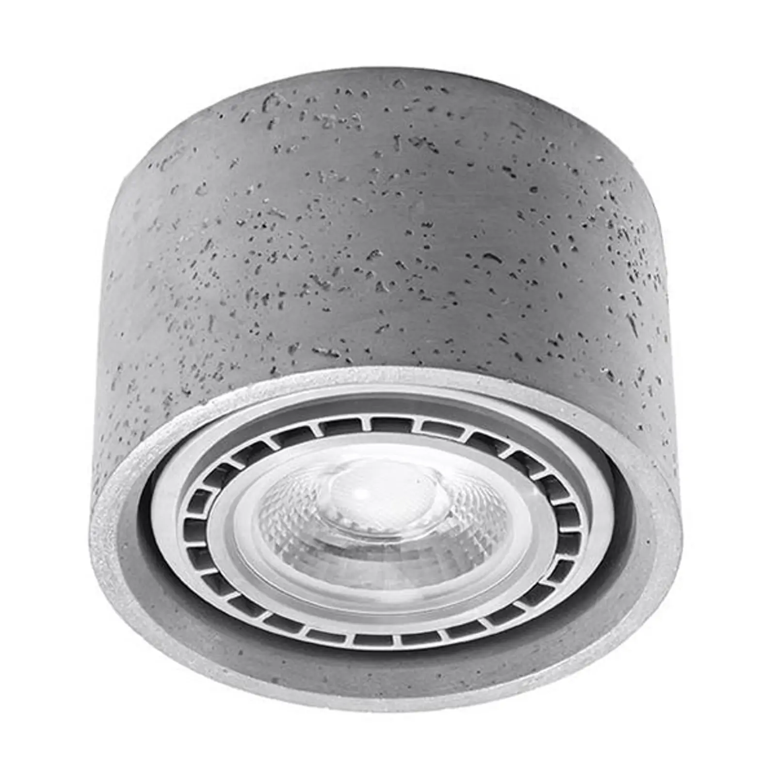 Paviršinis lubų prožektorius Solana betoninis, apvalus, vienos lemputės