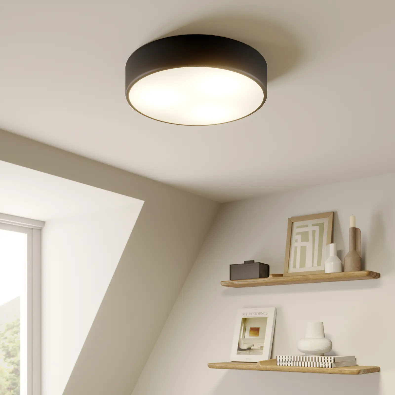 Cleo lubinis šviestuvas, Ø 40 cm, juodas