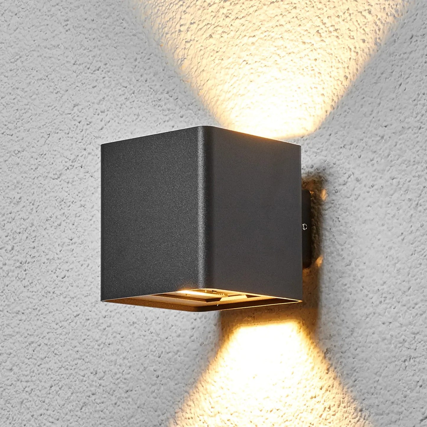 Grafito pilkos spalvos Aaron LED lauko sieninis šviestuvas