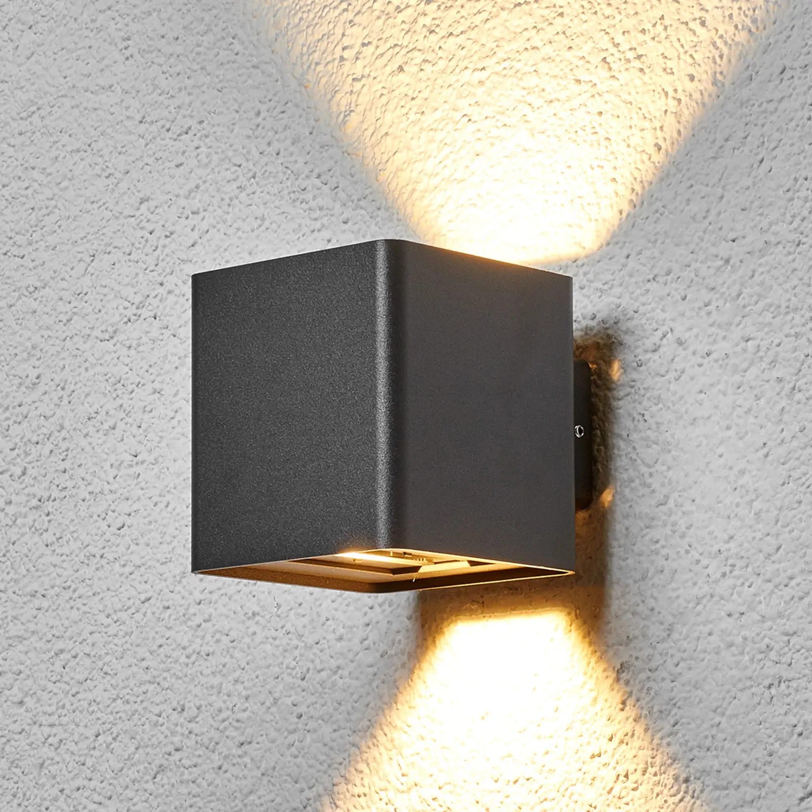 Grafito pilkos spalvos Aaron LED lauko sieninis šviestuvas