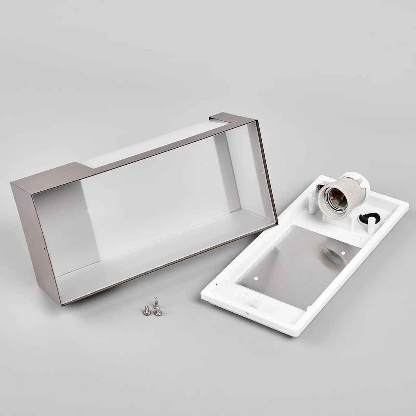 Kvadratinis Kirana nerūdijančio plieno lauko sieninis šviestuvas