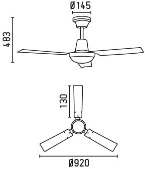 FARO 33011 - Lubinis ventiliatorius MINI INDUS