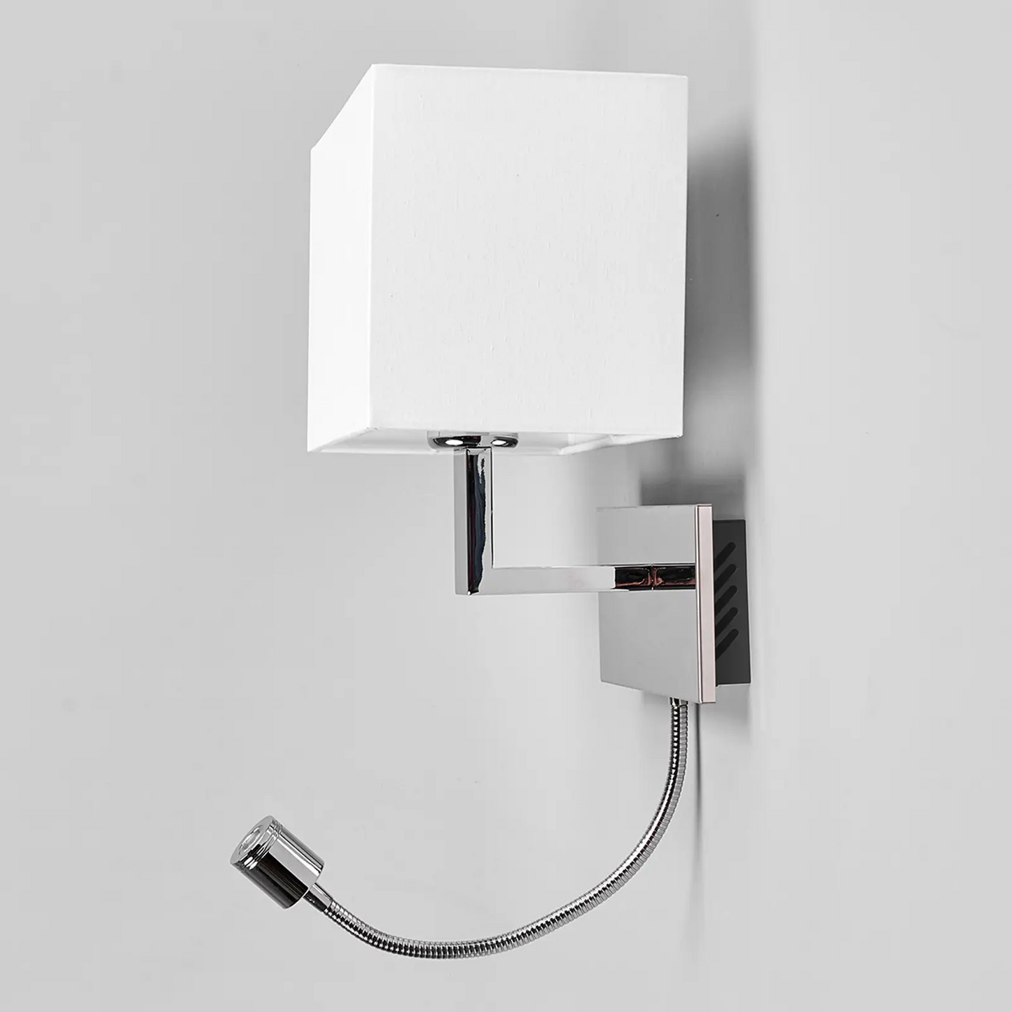 Sieninis šviestuvas Tamara su medžiaginiu šviestuvu ir lanksčia LED rankena