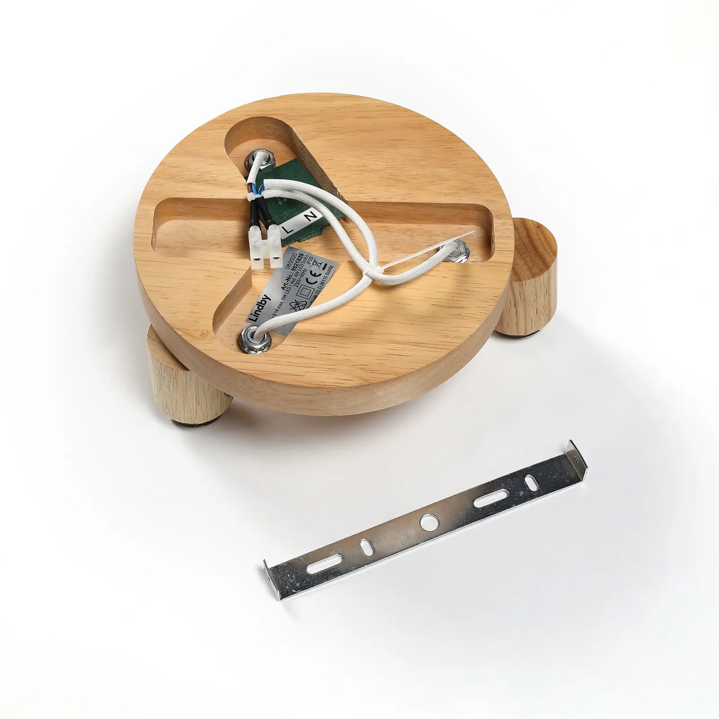 LED prožektorius Filiz pagamintas iš medžio ir betono, 3 lempučių, apvalus