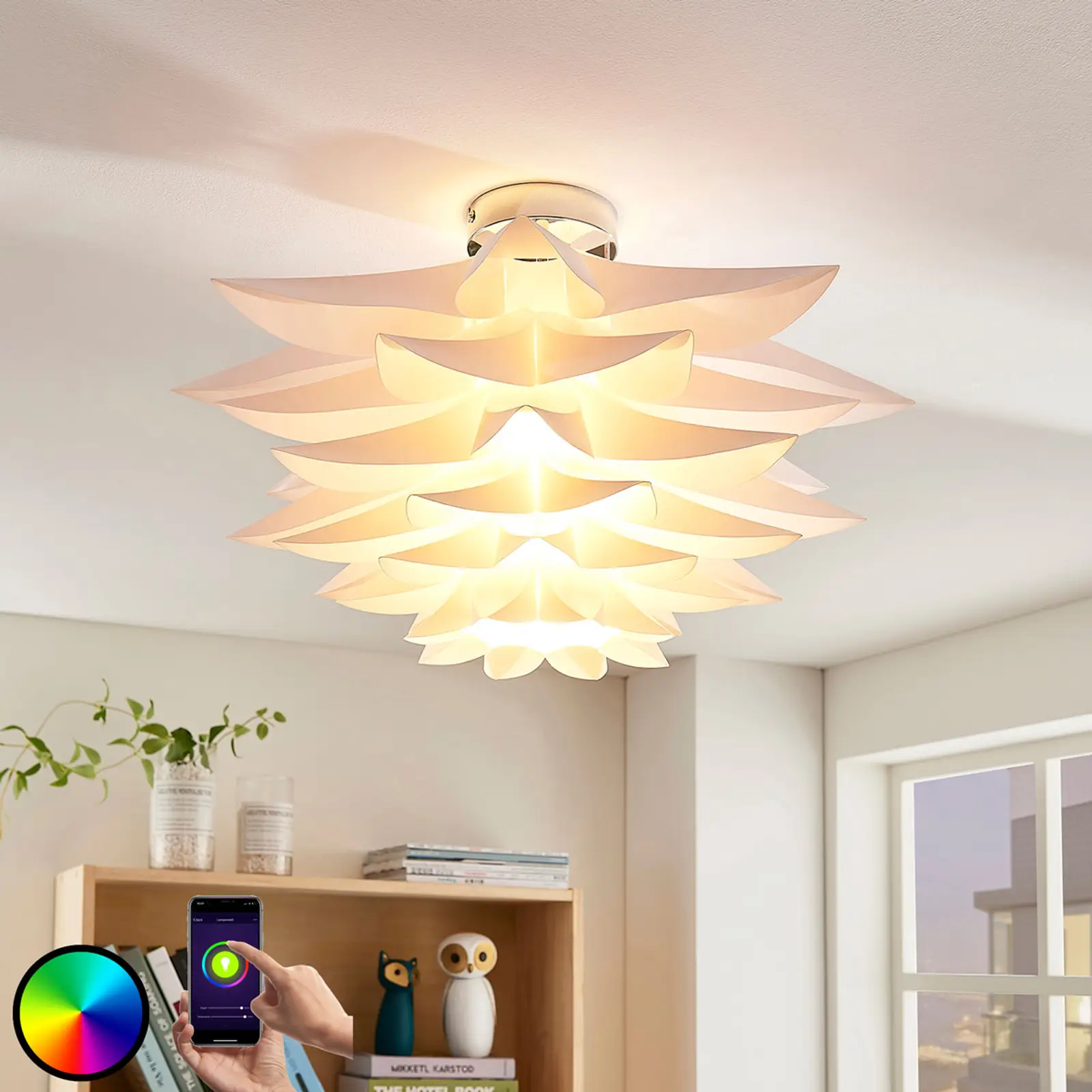 Lindby Smart LED lubinis šviestuvas Lavinja, RGB, programėlė