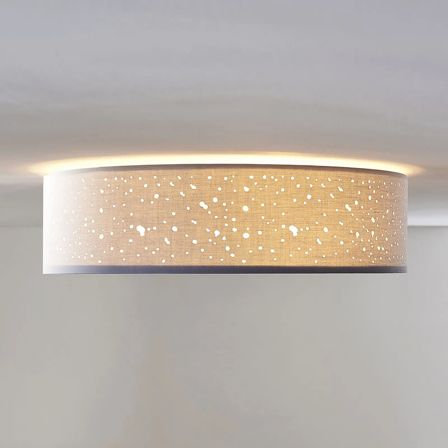 Lubinis šviestuvas Umma, tiesiai ant lubų, pilkas