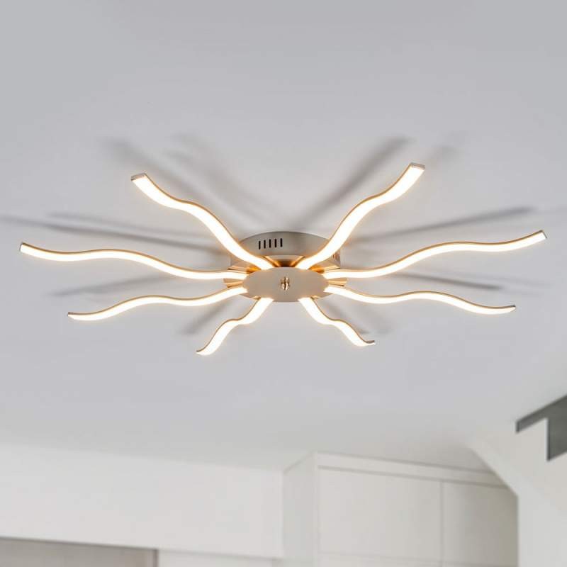 Aštuonių lempučių Safia LED lubų šviestuvas bangos formos