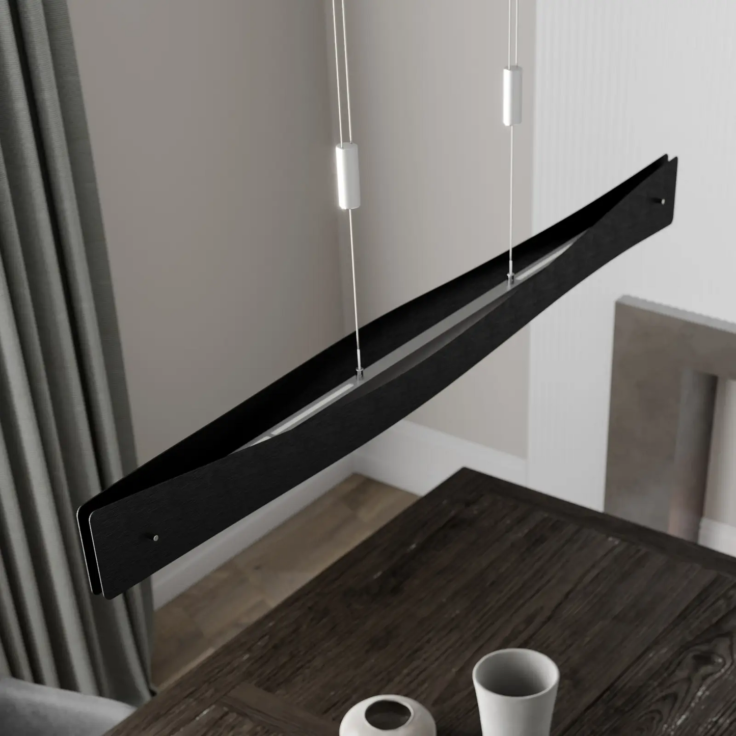 Lucande Lian LED pakabinamas šviestuvas, juodas, alu