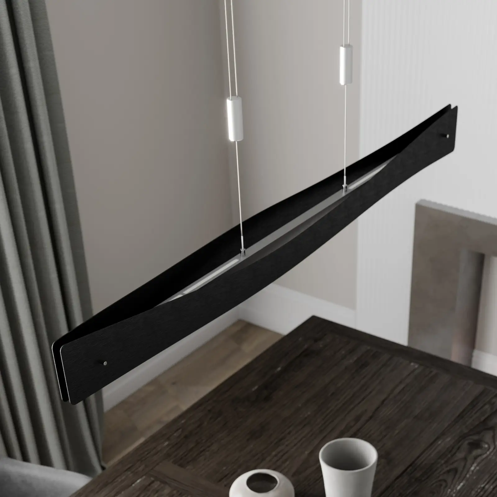 Lucande Lian LED pakabinamas šviestuvas, juodas, alu