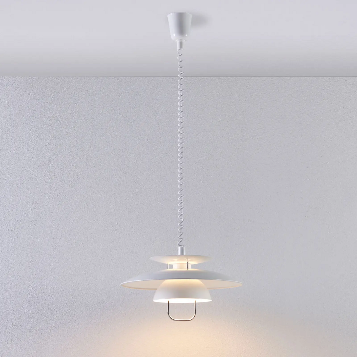 Pakabinamas šviestuvas Nadija su E27 LED, baltas