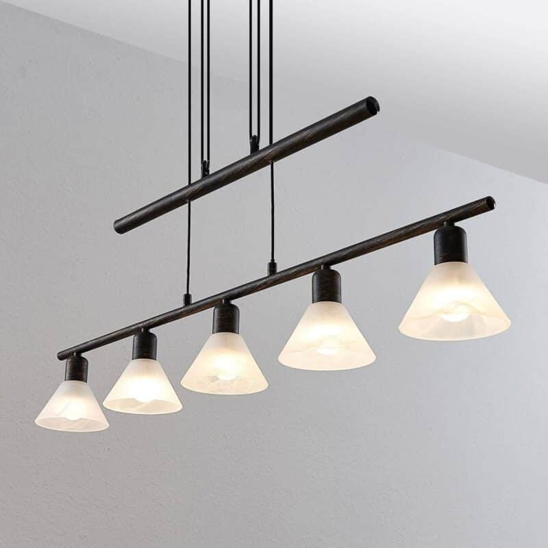 Reguliuojamo aukščio pakabinamas šviestuvas Delira 5 lempučių. juodas