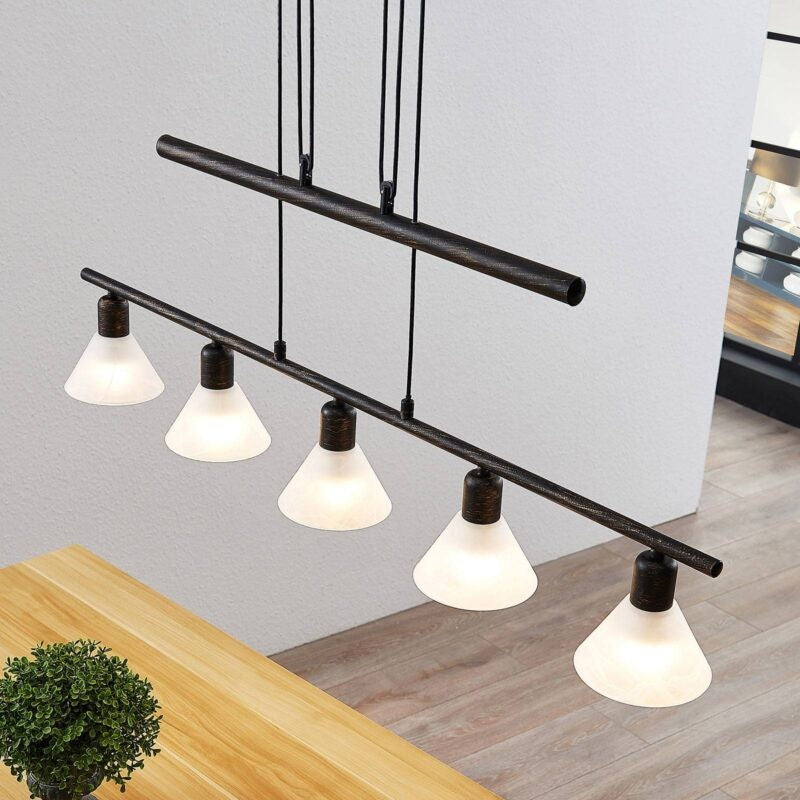 Reguliuojamo aukščio pakabinamas šviestuvas Delira 5 lempučių. juodas