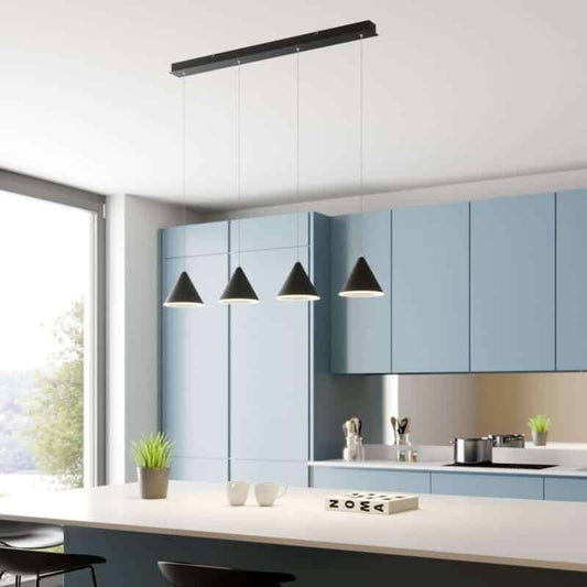 Lucande Livan LED pakabinamas šviestuvas, juodas, 4 lempučių.