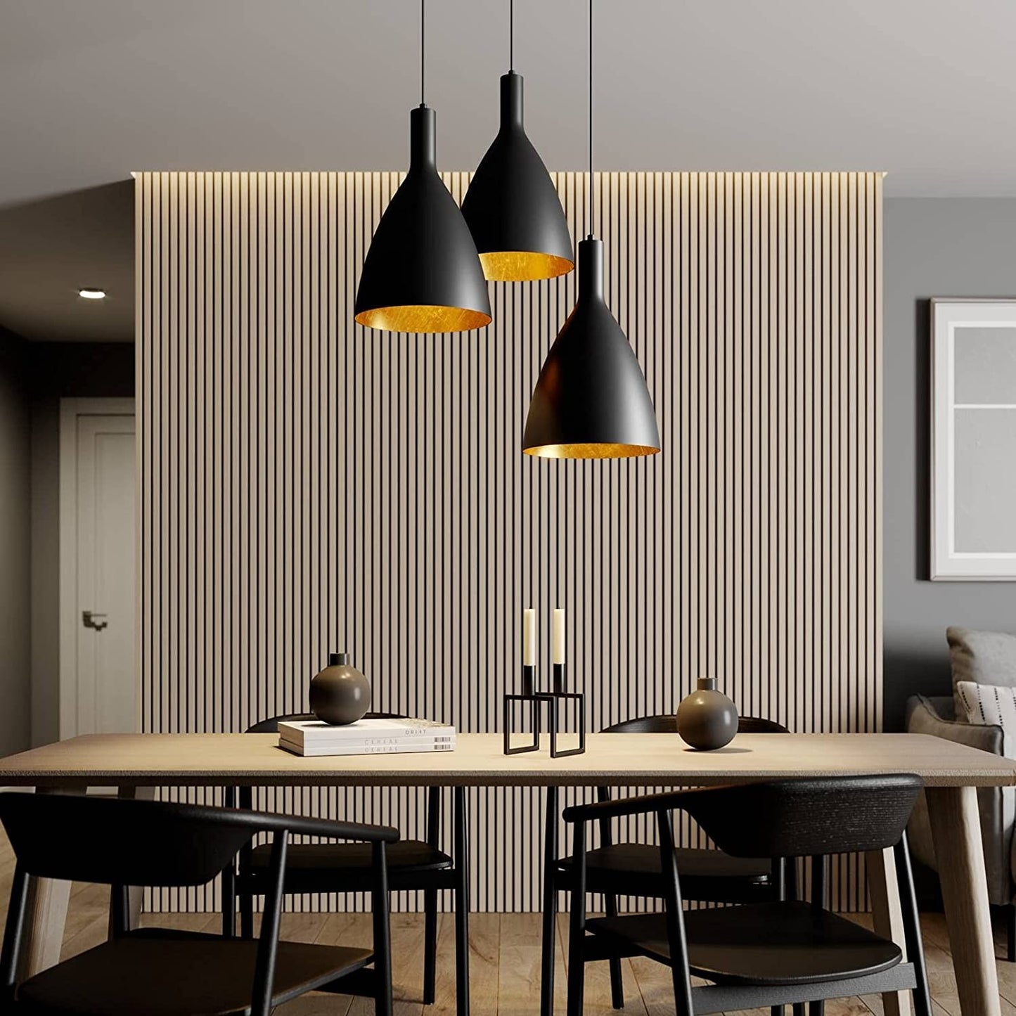 Archchio Arthuria pakabinamas šviestuvas, 3 lempučių. apvalus juodas