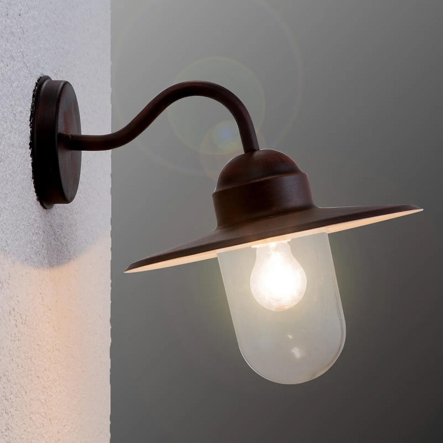 Rūdžių rudos spalvos lauko sieninis šviestuvas Filip