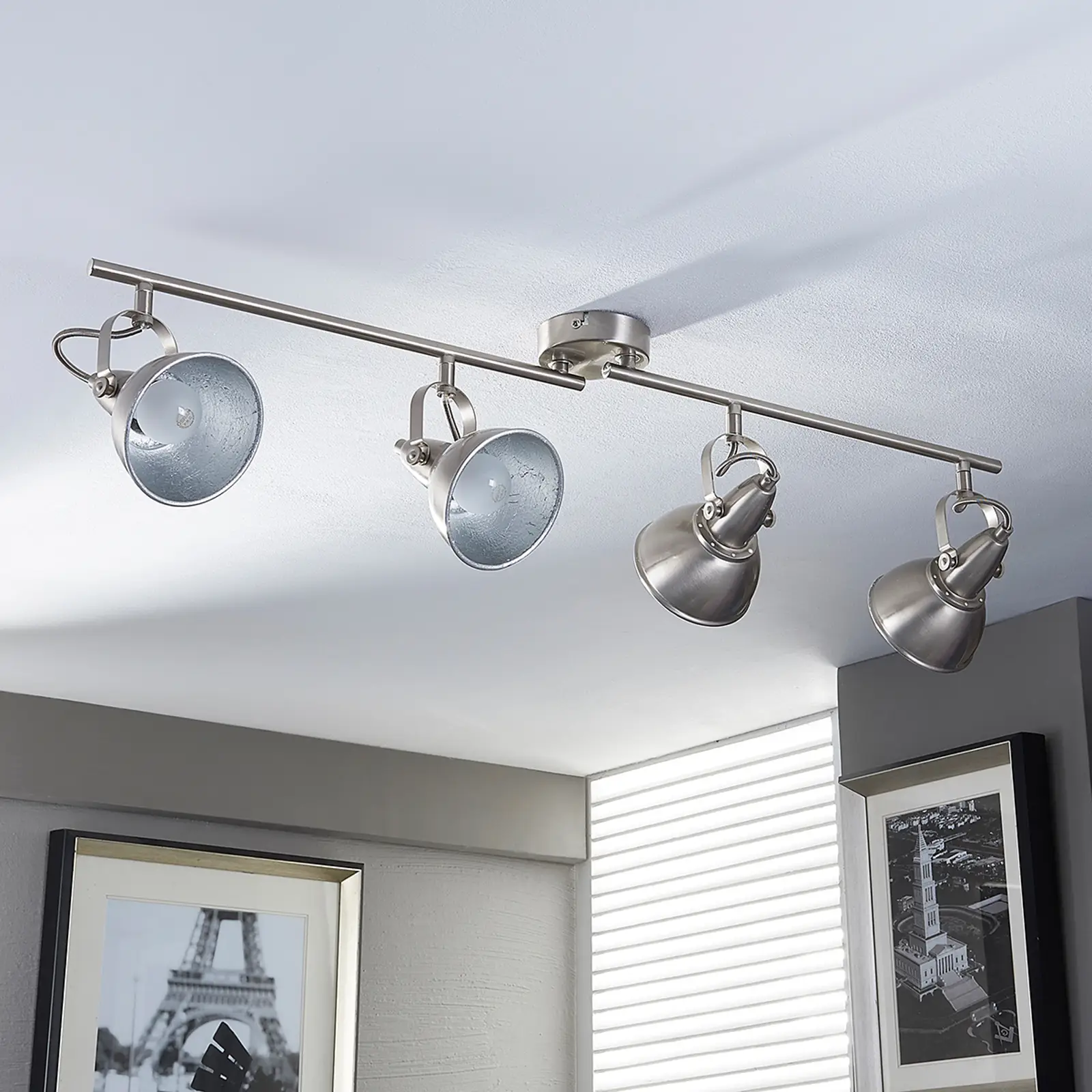 Julin lubinis šviestuvas su keturiais nikelio atspalviais