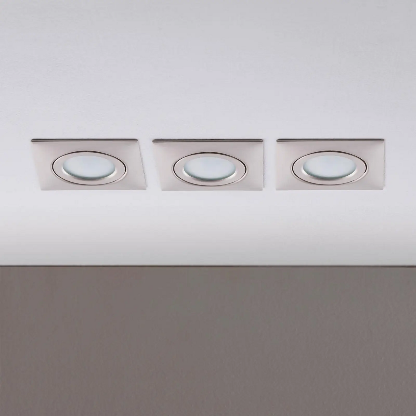 LED įleidžiamas prožektorius Andrej, kvadratinis, nikelis, 3 vnt