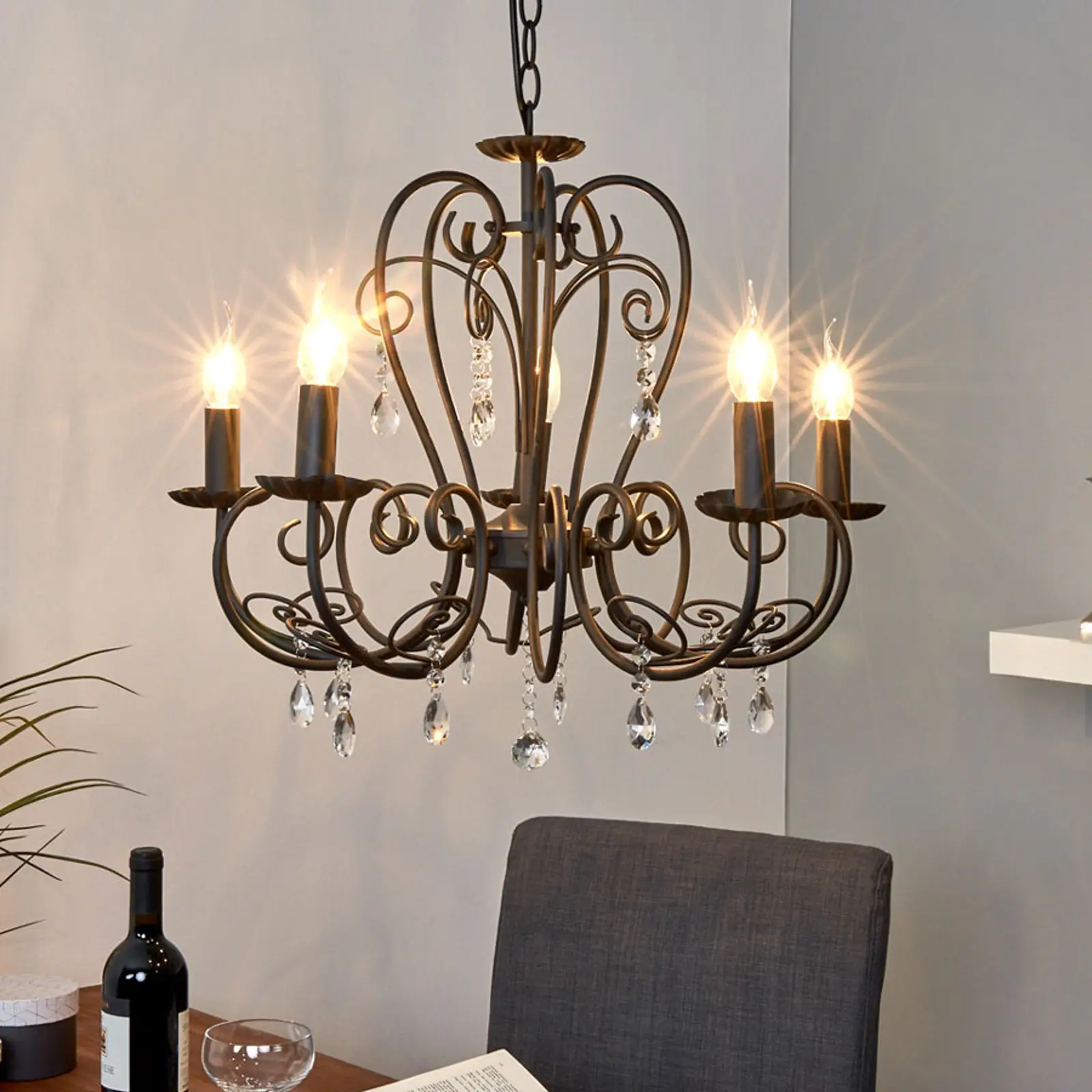 Šviestuvas Sophina juodas 5 lemputės