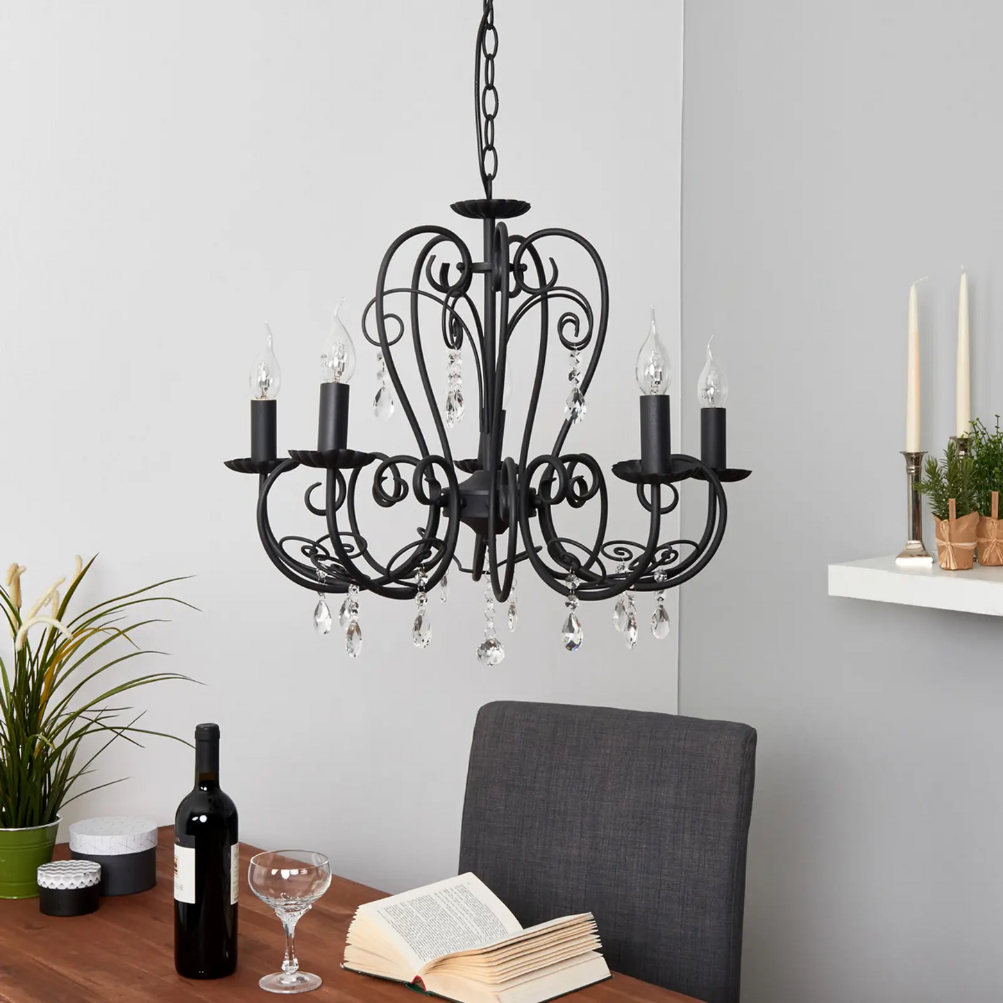 Šviestuvas Sophina juodas 5 lemputės