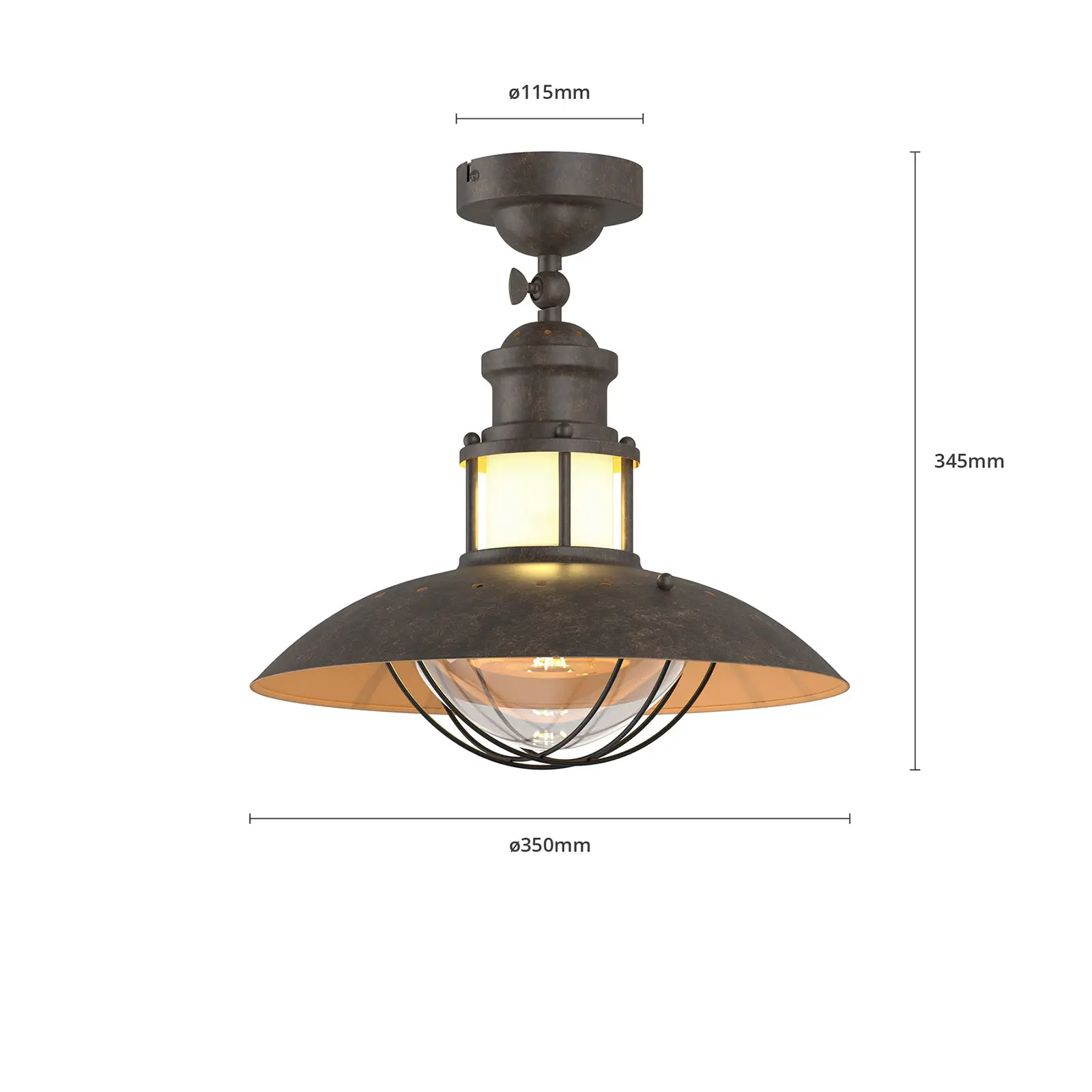 Kaimiškas lubų šviestuvas Louisanne