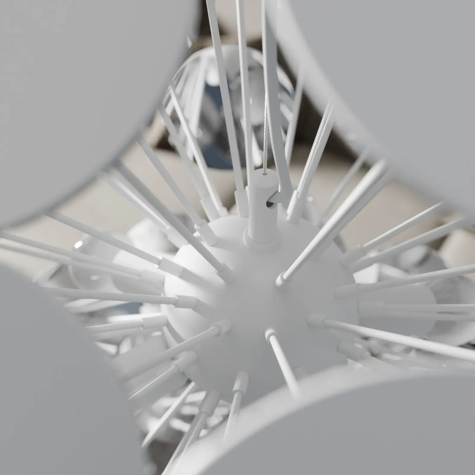 Baltas pakabinamas šviestuvas Kinan su diskais