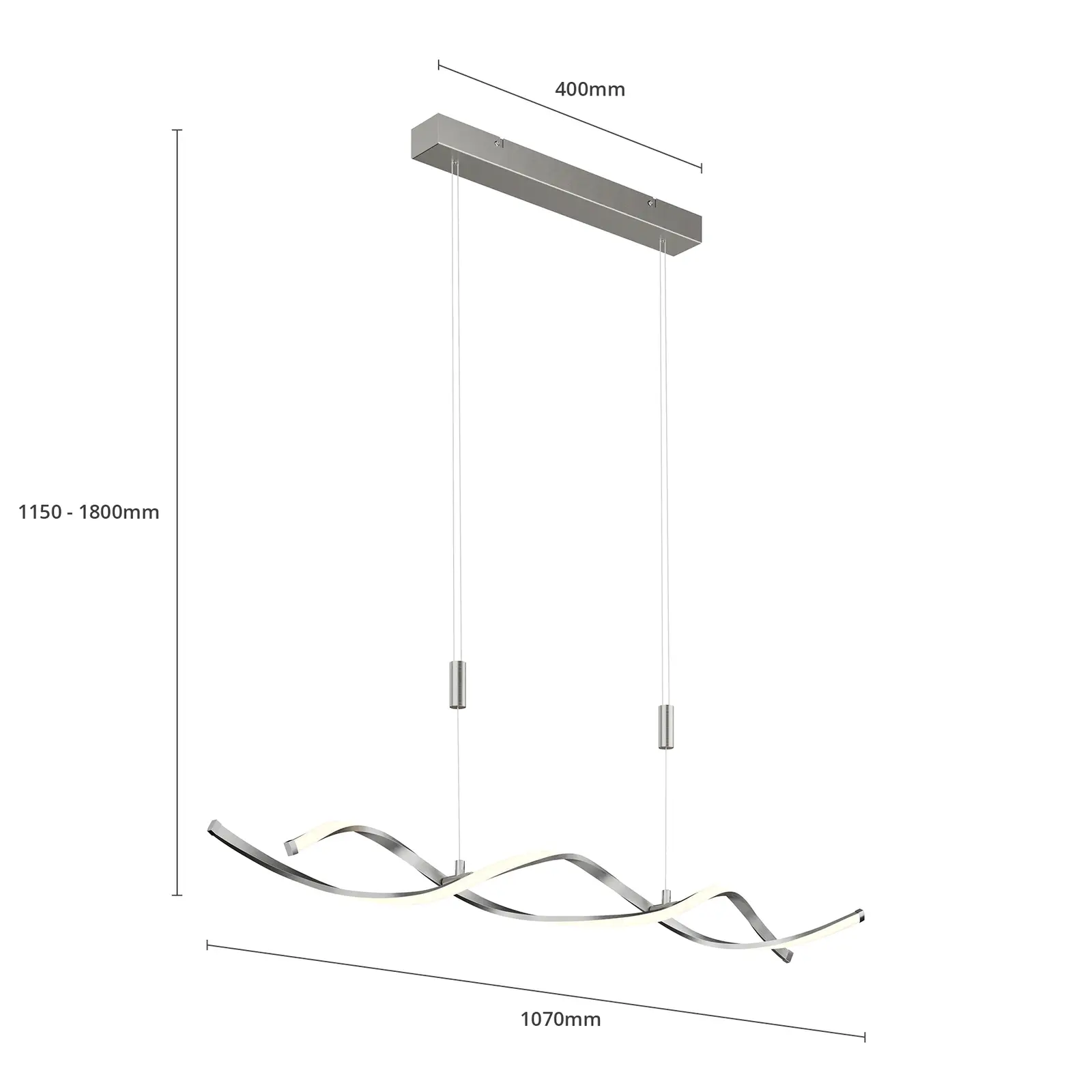Reguliuojamo aukščio Auron LED pakabinamas šviestuvas