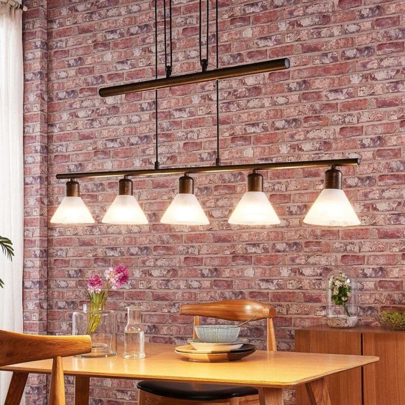 Eleasa LED pakabinamas šviestuvas, easydim 5 lempučių, juodas