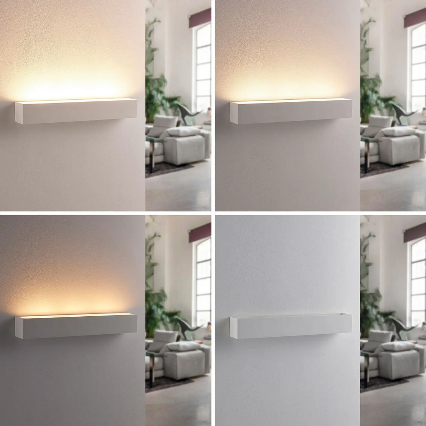 Balta Santino LED gipso sienų apiplovė, kampinė