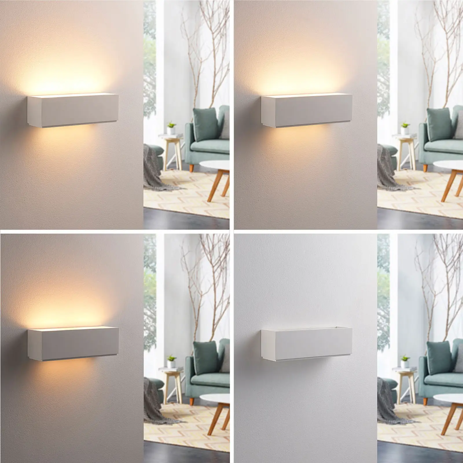 Paprastas gipso sieninis šviestuvas Benno, G9 LED