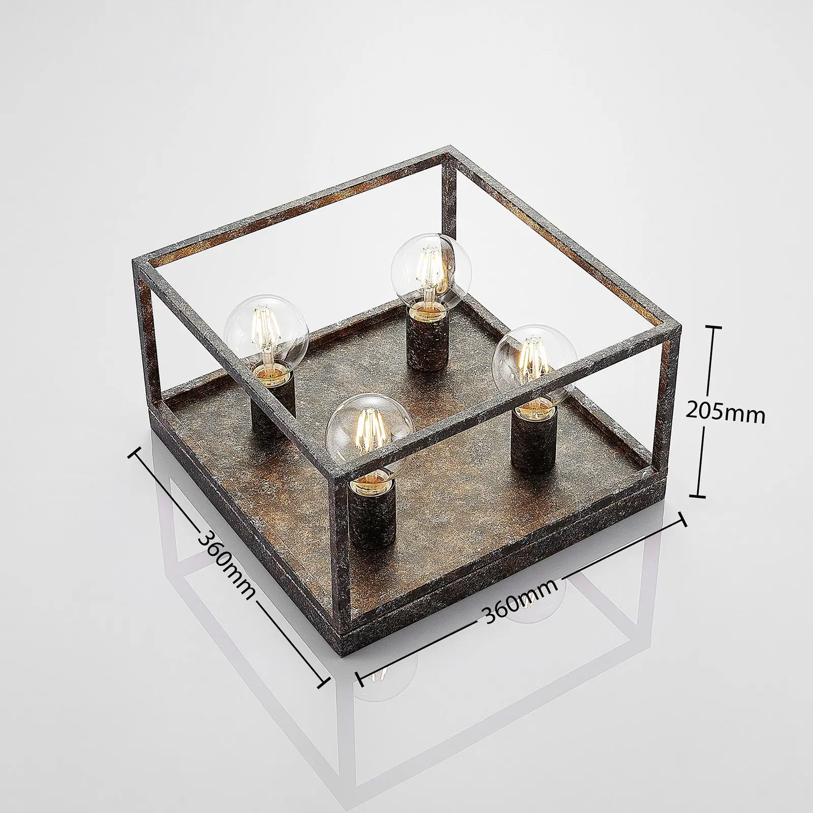 Lindby Lejus lubinis šviestuvas, keturių lempučių, rūdžių