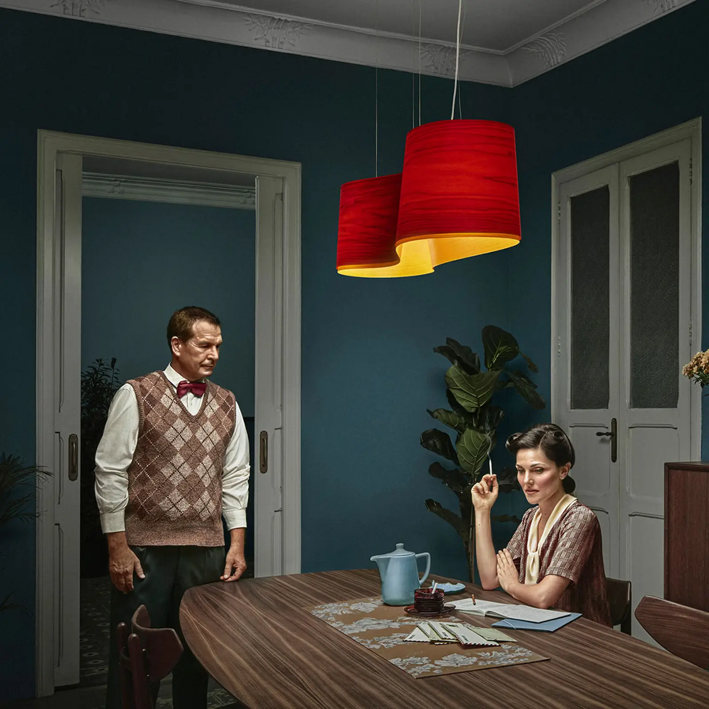 LZF New Wave pakabinamas šviestuvas, raudona/geltona