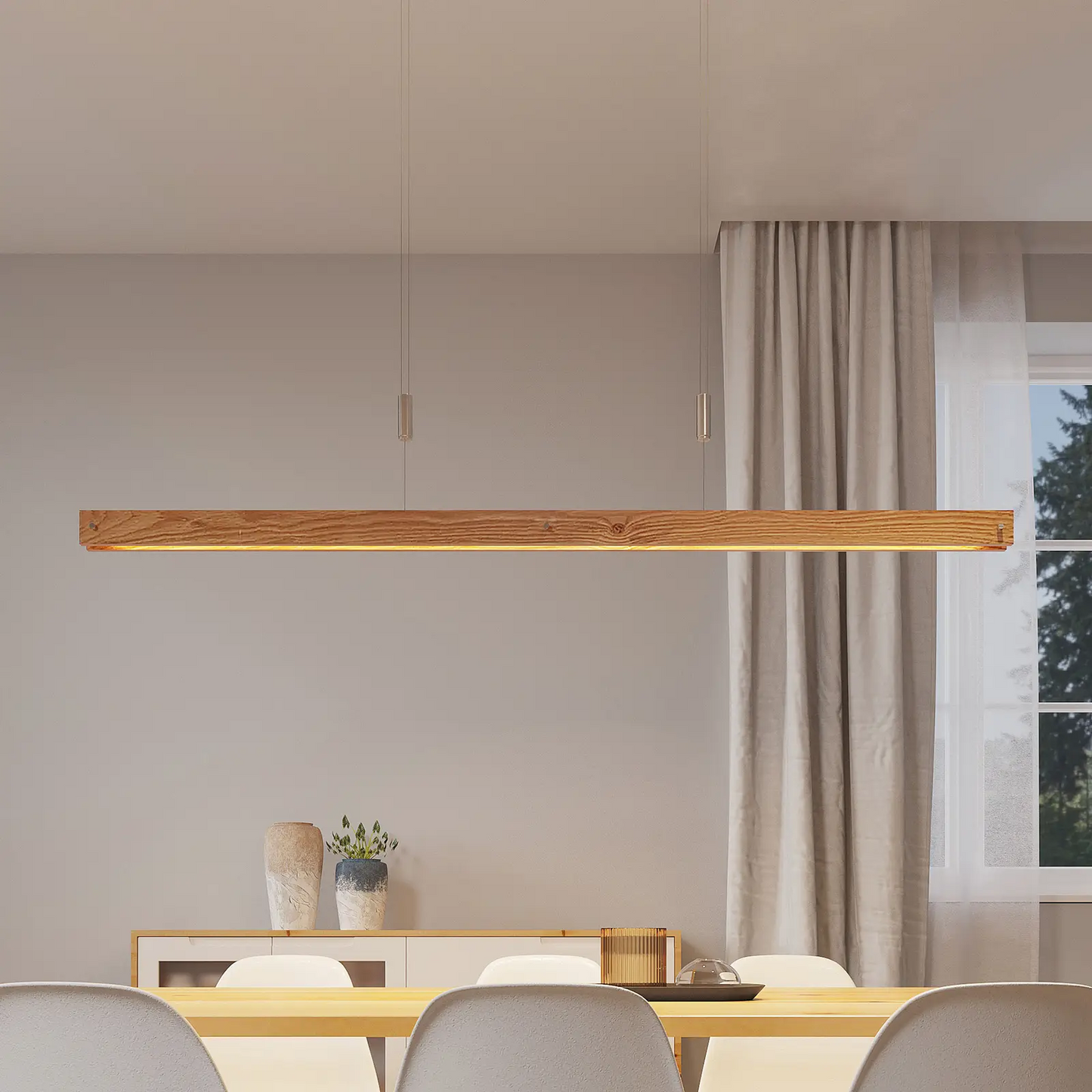 Lindby Alimara LED medinis pakabinamas šviestuvas, 138 cm