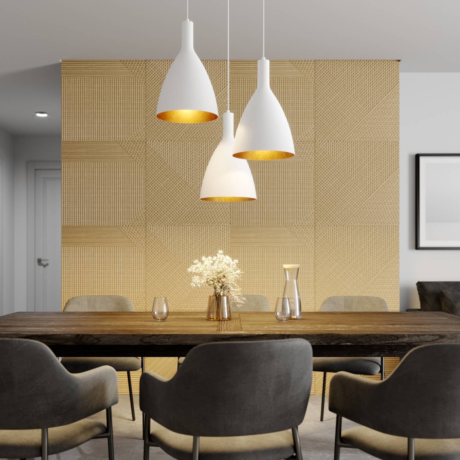 Archchio Arthuria pakabinamas šviestuvas, 3 lempučių. apvalios baltos spalvos