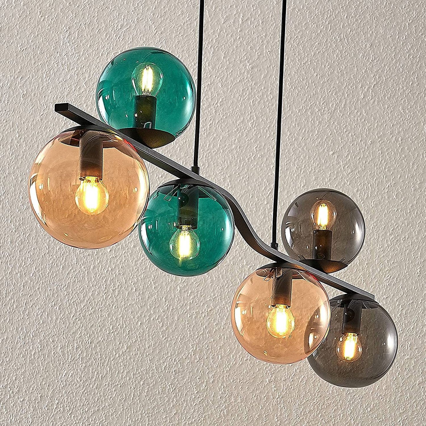 Lindby Avalyn pakabinamas šviestuvas, daugiaspalvis, juodas