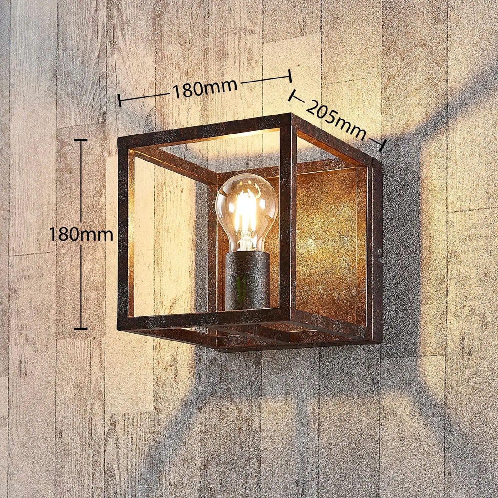 Rūdžių spalvos metalinis sieninis šviestuvas Emin