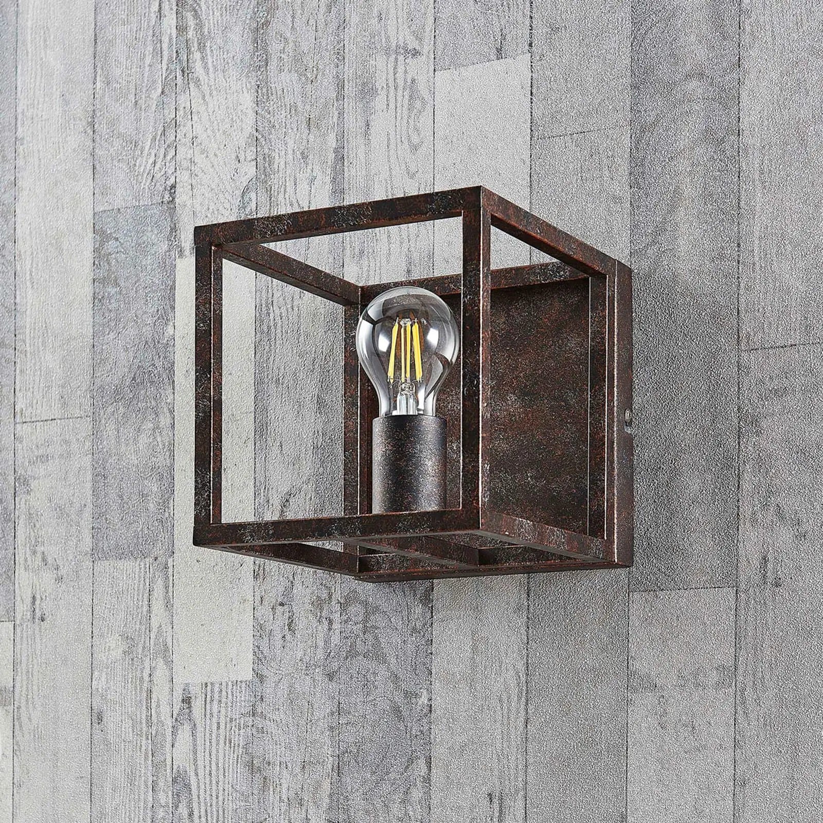 Rūdžių spalvos metalinis sieninis šviestuvas Emin