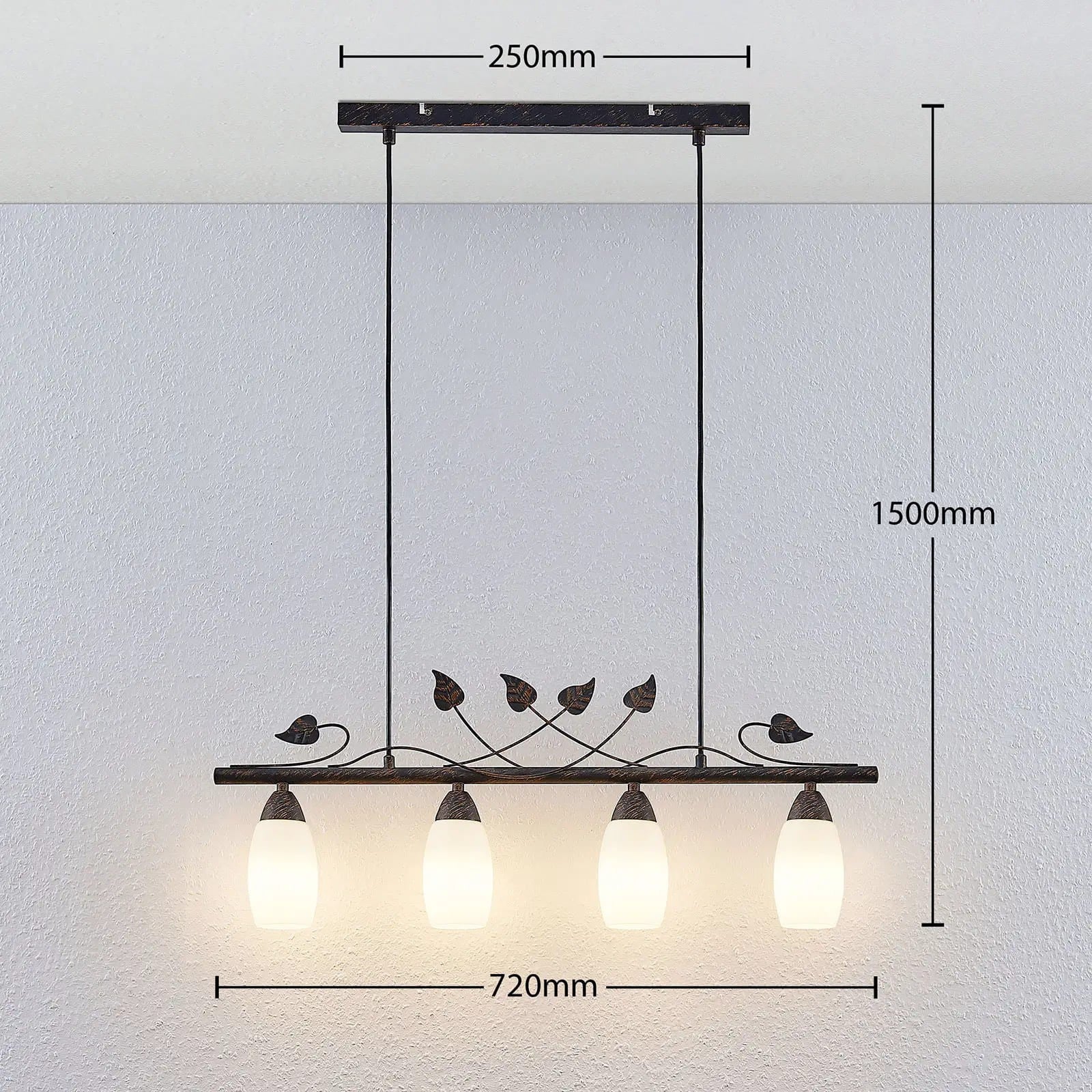 Lindby Isalie LED pakabinamas šviestuvas, keturių lempučių