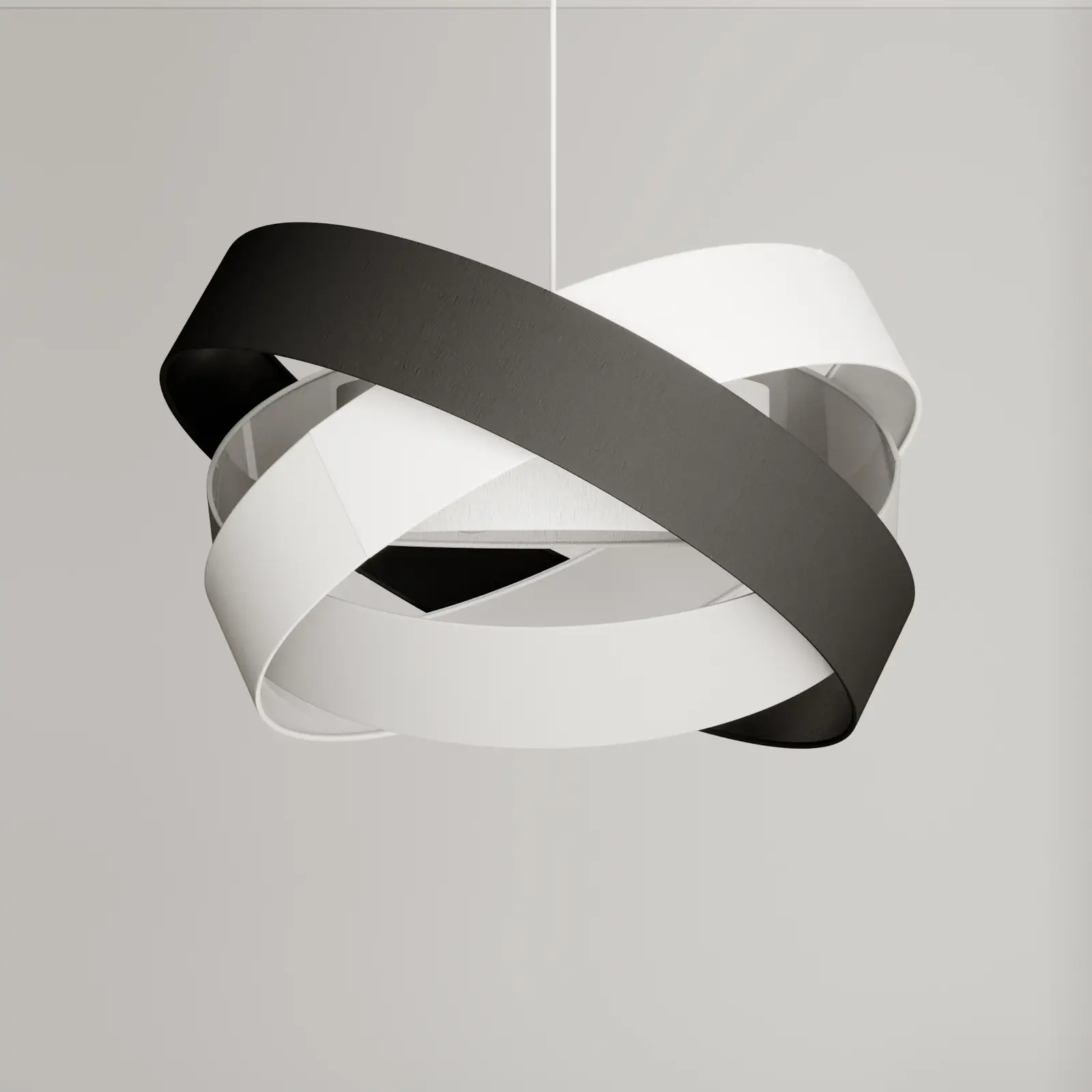 Lindby Simaria medžiaginis pakabinamas šviestuvas, juoda/pilka/balta