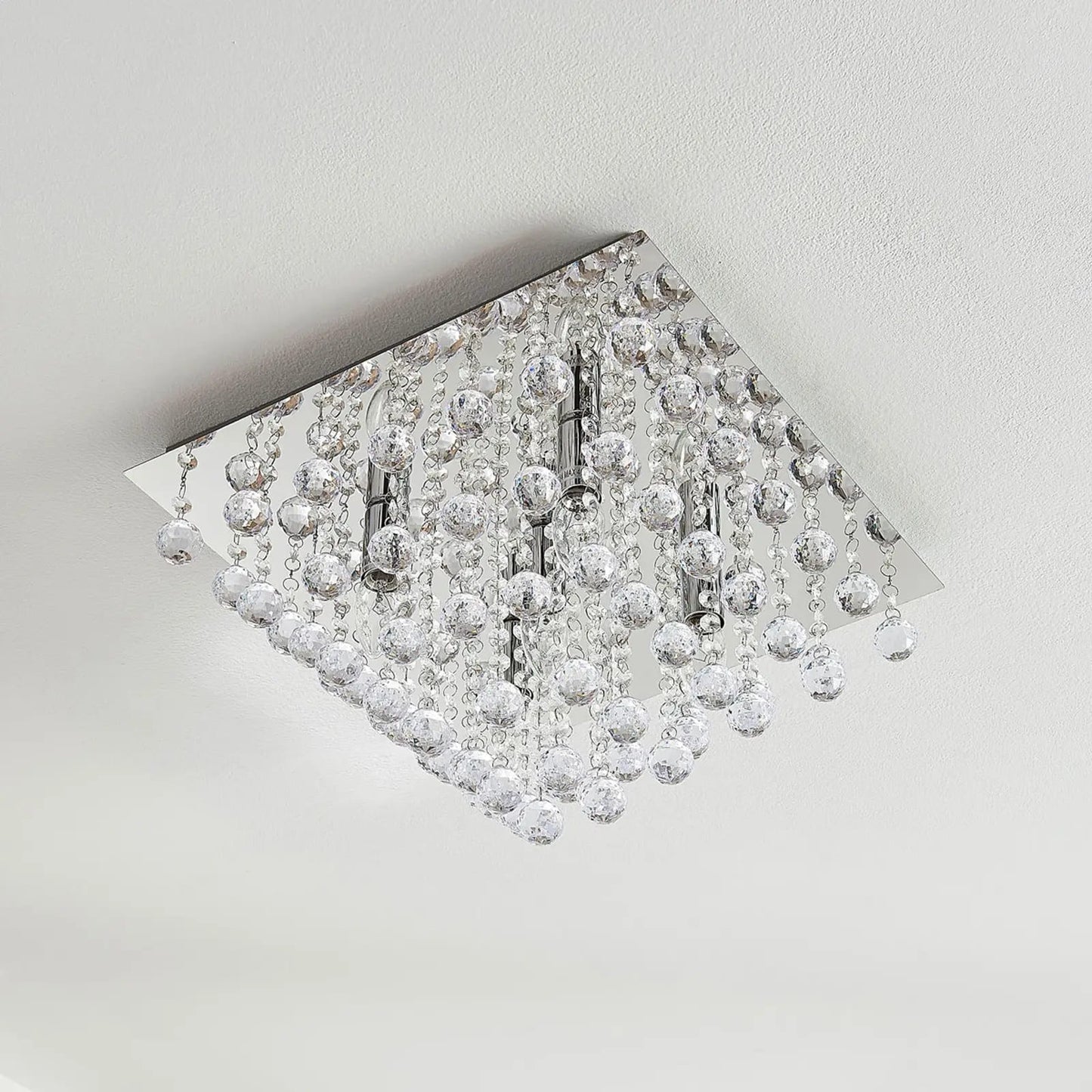 Annica - kvadratinis lubinis šviestuvas su akrilo pakabomis