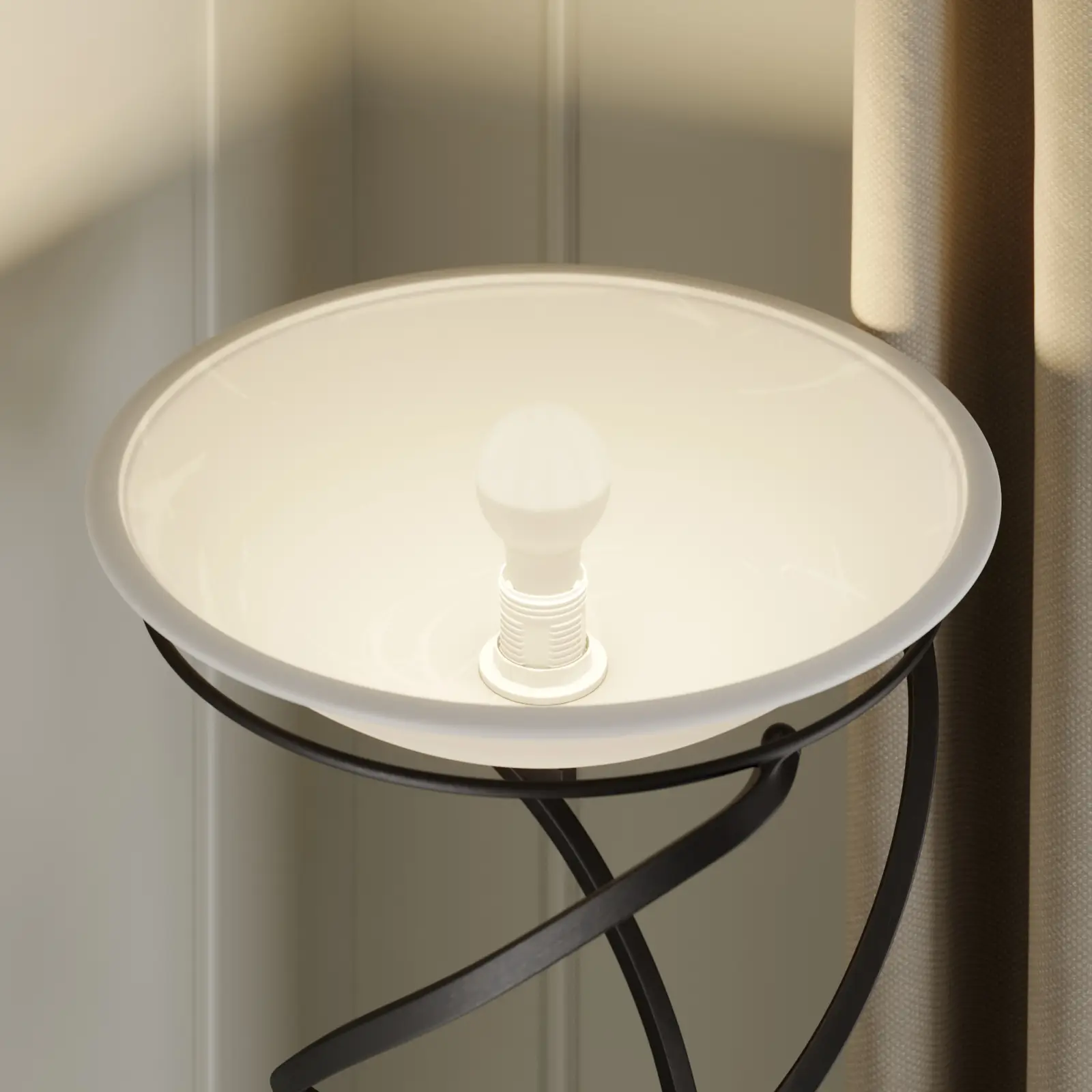 Lindby Lilou šviestuvas, stiklinis dubuo, senovinis rudas